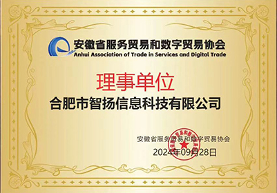 安徽省服贸与数贸协会理事单位证书